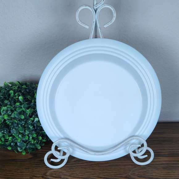 Set 4- Ikea Favorisera White Dinner Plates Round Scalloped Rim Casual Minimalist - Picture 6 of 6